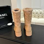 Chanel Xiaoxiang splicing thick heel short boots heel height 5.5cm - 5