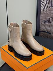  Hermes Chelsea Short Beige Boots - 1