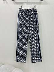 Dior high waist elastic wide leg pants classic D letter old flower - 1