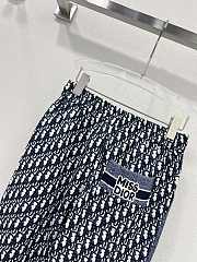 Dior high waist elastic wide leg pants classic D letter old flower - 2