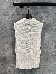 Dior cream white deep V-neck knitted vest  - 6