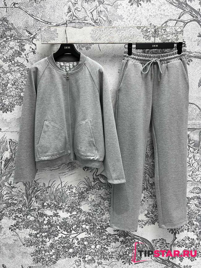 Set Dior classic D monogram sweater + drawstring casual pants - 1