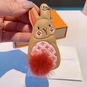 LV bunny keychain mink fur bunny tail - 5