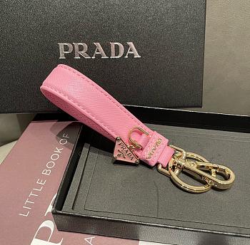 Prada pink leather keychain 