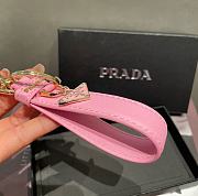 Prada pink leather keychain  - 4