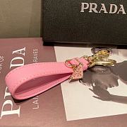 Prada pink leather keychain  - 3