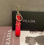 Prada red leather keychain  - 1