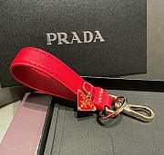 Prada red leather keychain  - 6