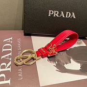 Prada red leather keychain  - 2