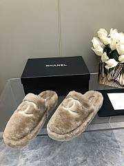 Chanel Super Warm Wool Grey Slippers - 5