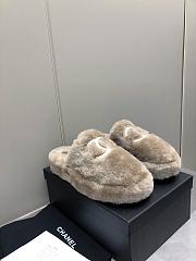 Chanel Super Warm Wool Grey Slippers - 3