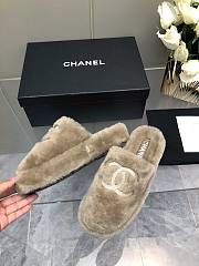 Chanel Super Warm Wool Grey Slippers - 4