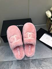 Chanel Super Warm Wool Pink Slippers - 6