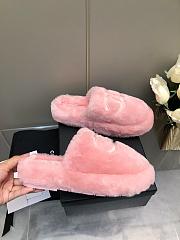 Chanel Super Warm Wool Pink Slippers - 2