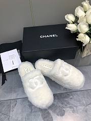 Chanel Super Warm Wool White Slippers - 1