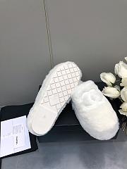 Chanel Super Warm Wool White Slippers - 6