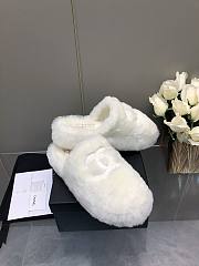 Chanel Super Warm Wool White Slippers - 4