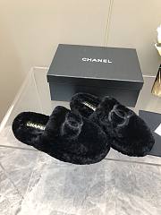 Chanel Super Warm Wool Black Slippers - 6