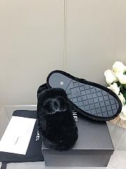 Chanel Super Warm Wool Black Slippers - 4