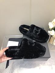 Chanel Super Warm Wool Black Slippers - 3