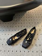 Dio Synchronous Counter Newest Square Toe Black Silk Ballet Flats - 1