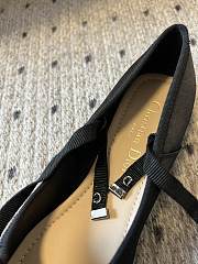 Dio Synchronous Counter Newest Square Toe Black Silk Ballet Flats - 4