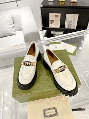 GG grooved thick-soled loafers platform white shoes - 1