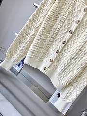 Coarse needle cotton fabric cable-knit button cardigan - 6