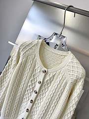 Coarse needle cotton fabric cable-knit button cardigan - 4