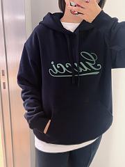 Gucci Dark Blue Drawstring Hooded Sweatshirt - 1