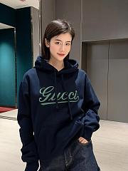 Gucci Dark Blue Drawstring Hooded Sweatshirt - 3