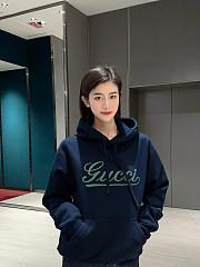 Gucci Dark Blue Drawstring Hooded Sweatshirt - 4