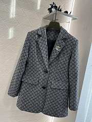 Gucci Lapel monogram brooch suit jacket - 6