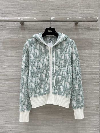  Dior casual hooded jade green jacket