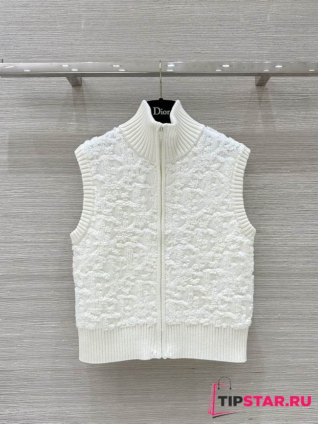 Dior high-end all-match white vest - 1