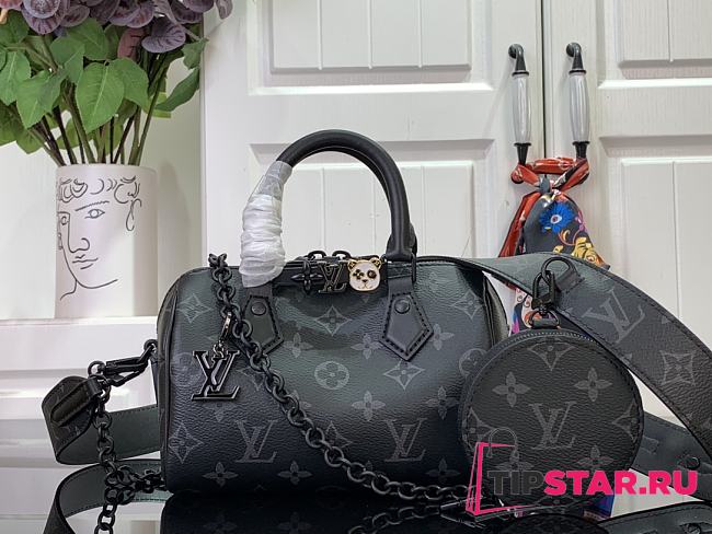 LV Speedy M24606 Black Flower 18 x 12 x 10 cm  - 1