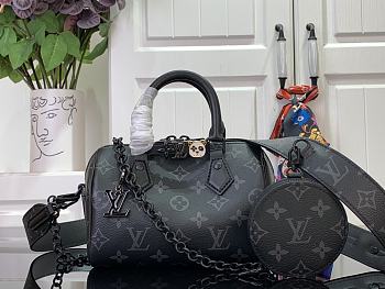 LV Speedy M24606 Black Flower 18 x 12 x 10 cm 