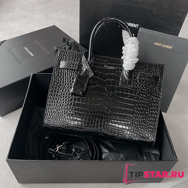 YSL Bellows Bag Black 26CM - 1