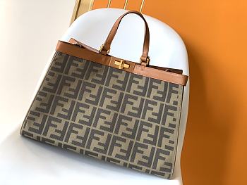 Fendi double FF monogram peekaboo X-tote 41X15.5X36cm