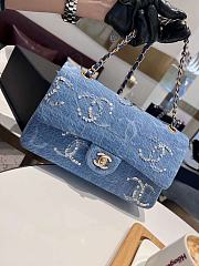 Chanel Denim Beaded Sequins 20cm - 1