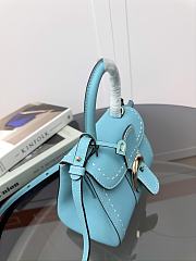 Belgian Delvaux Blue Leather Handle Bag 20x16x10cm - 6