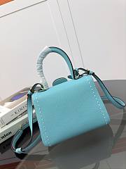 Belgian Delvaux Blue Leather Handle Bag 20x16x10cm - 5