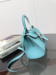 Belgian Delvaux Blue Leather Handle Bag 20x16x10cm - 2