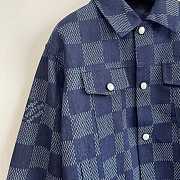 Louis Vuitton custom mosaic plaid pearl denim jacket  - 6