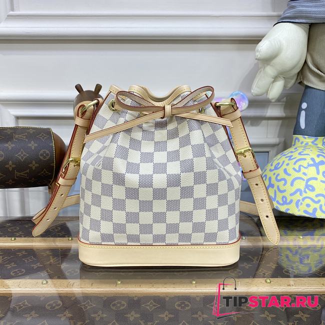 LV NOE BB Handbag N41220 White Check 24*15*22CM - 1