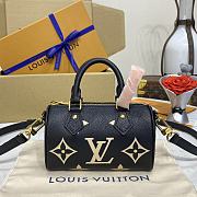 LV Nano Speedy Handbag M81456 Black 16*10*7.5cm - 1