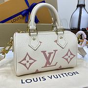 LV Nano Speedy Handbag M81913 Cream White 16*10*7.5cm - 1