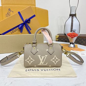 LV Nano Speedy Handbag M82890 Grey 16*10*7.5cm