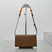 Miu Miu Large Brown Limited Edition Strappy Flap Underarm Bag 15X10.5CM - 4