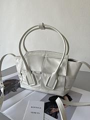 BV Mini ARCO Waxed Leather Cream White Bag 29cm - 1